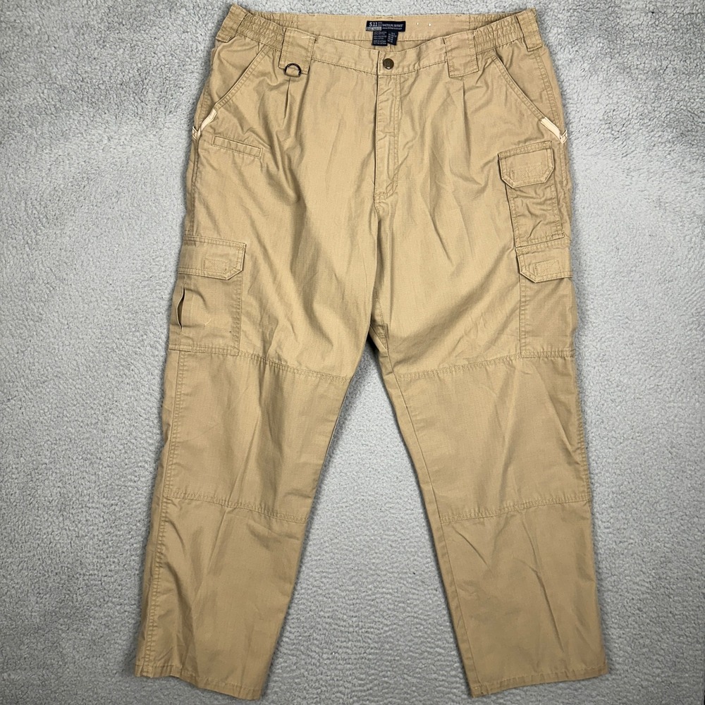 5.11 Tactical Series Pants Mens 40X32 Tan Cargo Ripstop Utility Stretch Waist